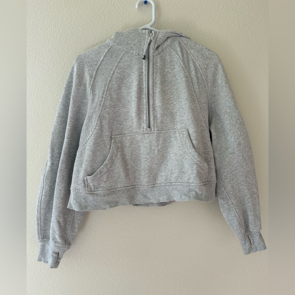 Lululemon Gray Half-Zip Cropped Hoodie